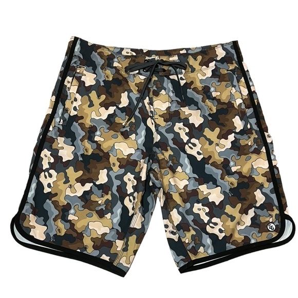 CG Habitats 309 fit OG athletic fit board shorts in candy camo gray - Picture 3 of 11